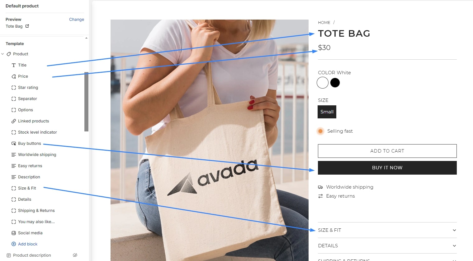 Customize Product page